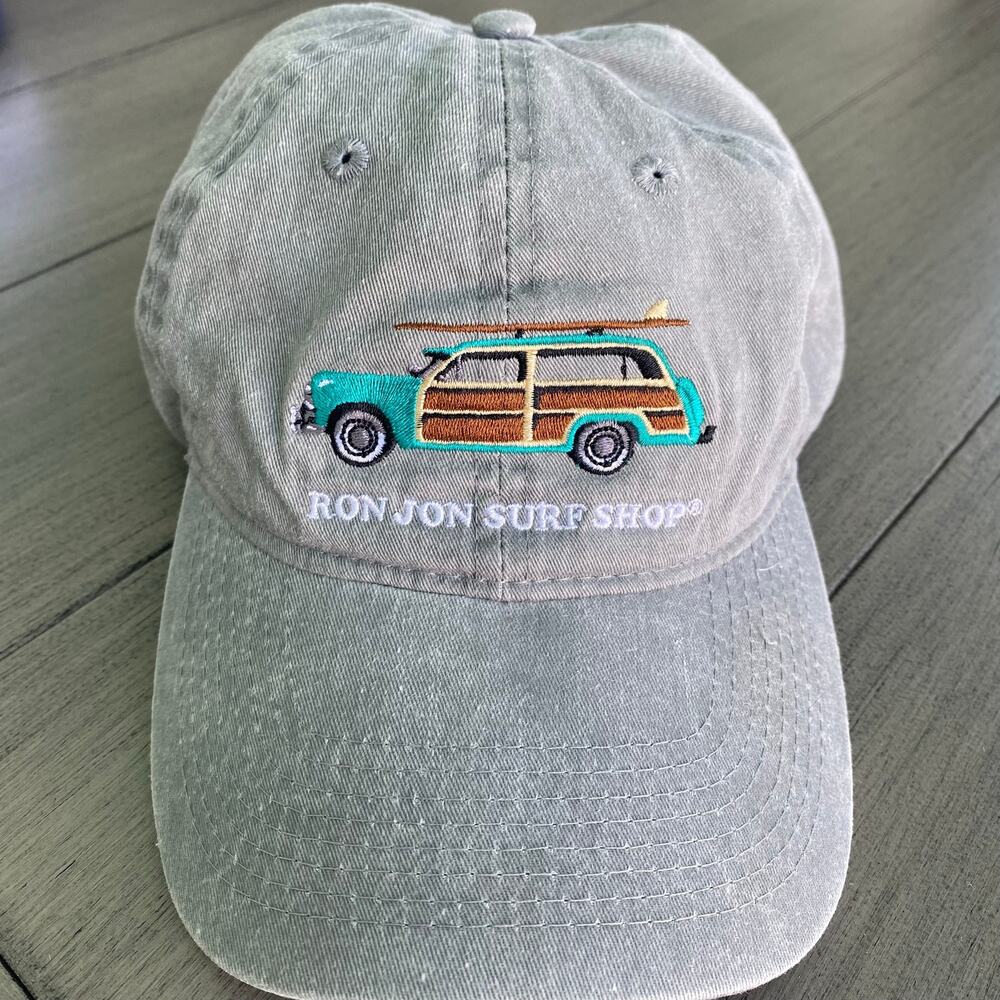 Ron Jon Surf Shop Gray Cap  One Size • Woody Wagon Graphic Soft Board Adjustable